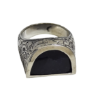 O14- Lunar Sapphire Signet – Yarım Ay Formunda Safir Yüzük - Image 4