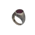 O17- Crimson Forge Ring – Dövme Tekniği ile Şekillendirilmiş Ruby Light Yüzük - Image 2
