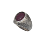 O17- Crimson Forge Ring – Dövme Tekniği ile Şekillendirilmiş Ruby Light Yüzük - Image 3