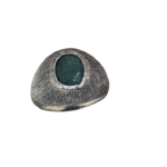 O19- Emerald Totem Ring – Zümrüt Taşlı El Yapımı Gümüş Yüzük