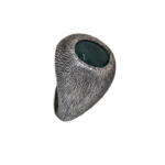 O19- Emerald Totem Ring – Zümrüt Taşlı El Yapımı Gümüş Yüzük - Image 4