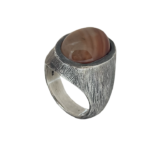 O2- Desert Shield – Yemeni Aqiq Signet Ring - Görsel 2