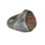 O2- Desert Shield – Yemeni Aqiq Signet Ring - Görsel 3