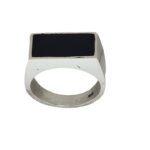 O37- The Brothers "Noir" - Özel Üretim Siyah Mineli Yüzük