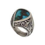 O40- The Brothers Jewellery "Miras Damla" - Tek Üretim El İşi Doğal Türkuaz Yüzük - Image 2