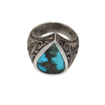 O40- The Brothers Jewellery "Miras Damla" - Tek Üretim El İşi Doğal Türkuaz Yüzük - Image 3